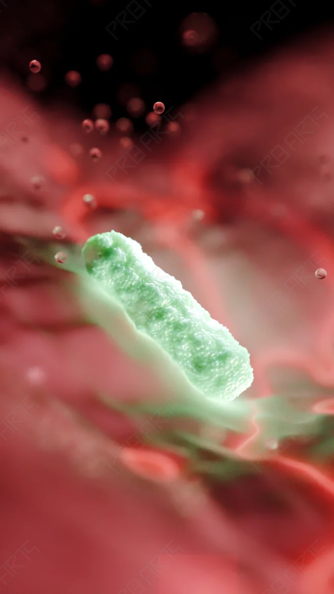 Single Bacillus Bacterium — 8K Medical Illustration