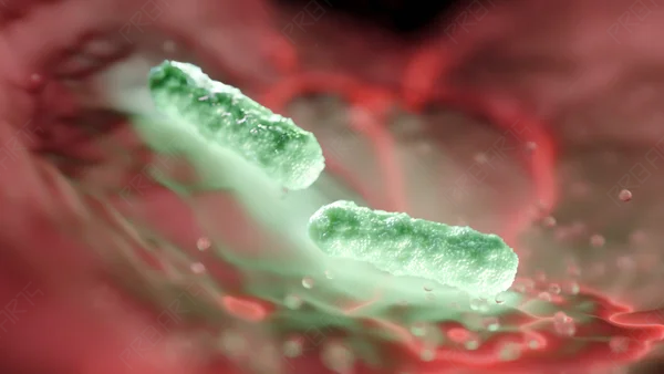 Rod-Shaped Bacteria in Flow — 8K Medical Illustration