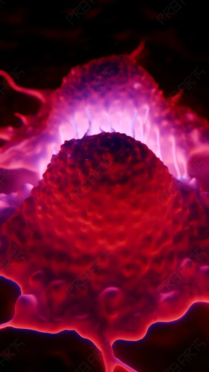 Active Mitosis of Melanoma Cancer Cell — 8K Medical Illustration
