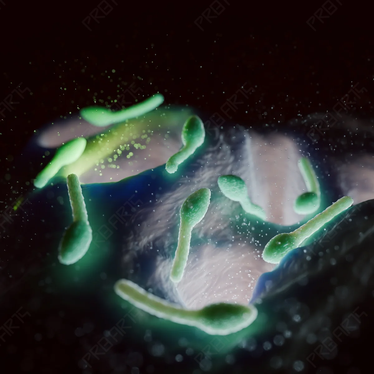 Clostridium Tetani Bacteria — 8K 3D Illustration