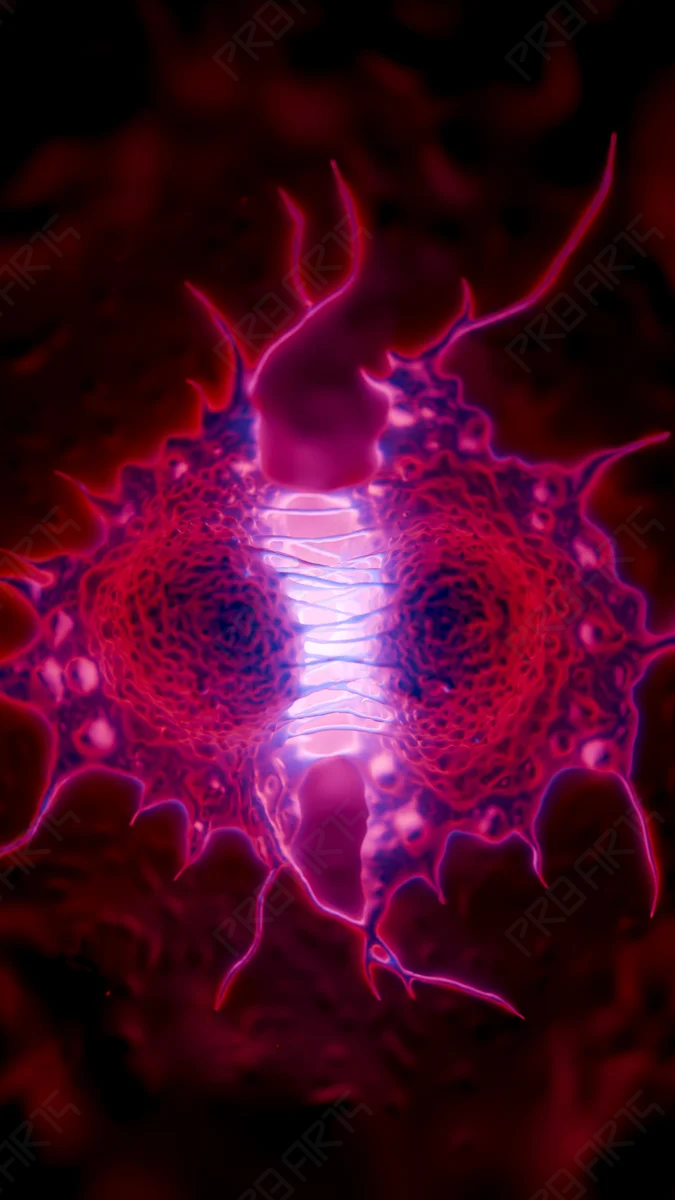 Melanoma Cancer Cell Initiating Mitosis — 8K Medical Illustration
