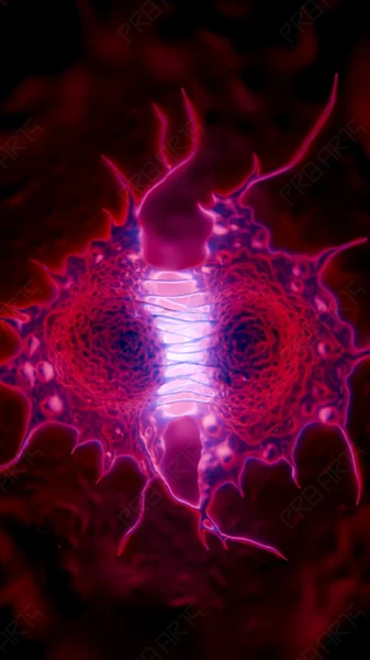 Melanoma Cancer Cell Initiating Mitosis — 8K Medical Illustration