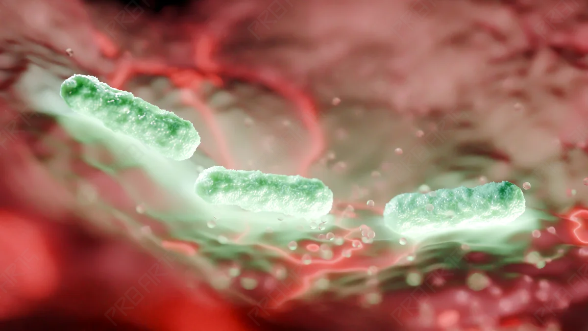 Trio of Bacteria on Tissue — 8K Medical Illustration
