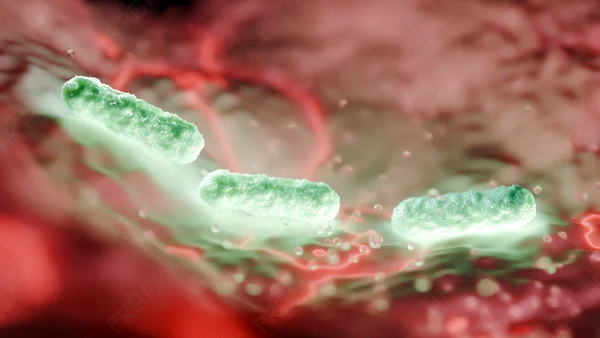 Trio of Bacteria on Tissue — 8K Medical Illustration