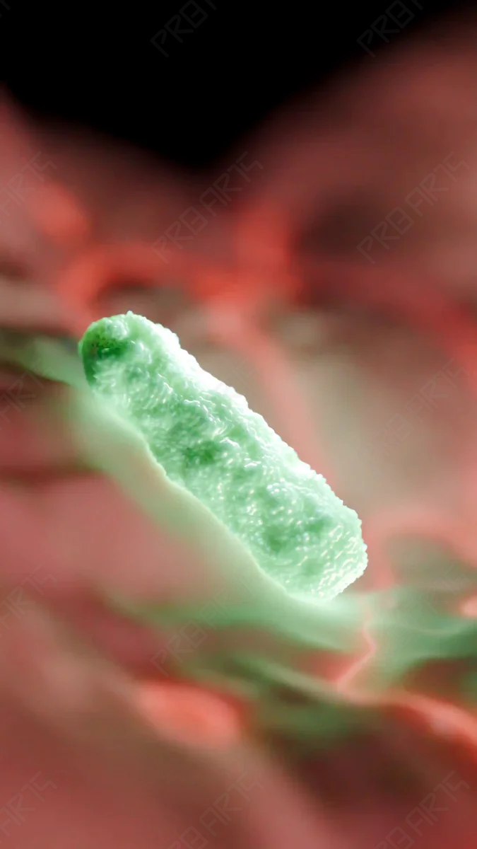 Single Bacterium (Vertical) — 4K Animation - Scientifically Informed Conceptualization