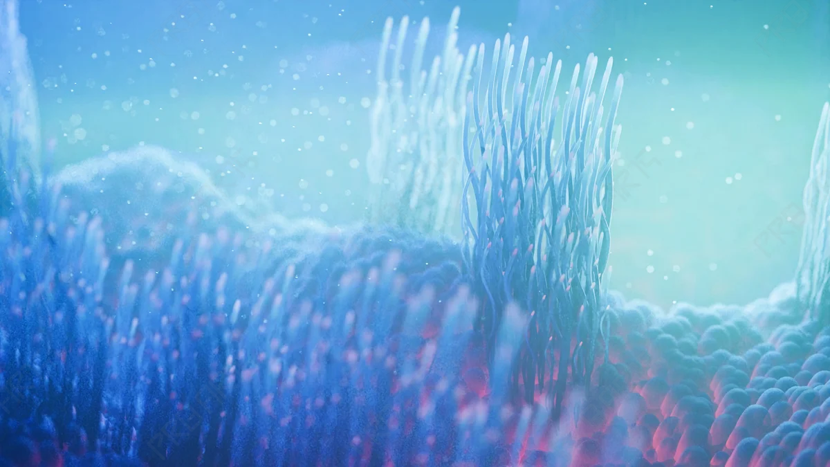 Fallopian Tube Cilia in Fluorescent Teal - 4K Animation - Scientifically Informed Conceptualization