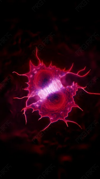 Melanoma Cell Division Vertical (Top View) — 4K Medical Animation