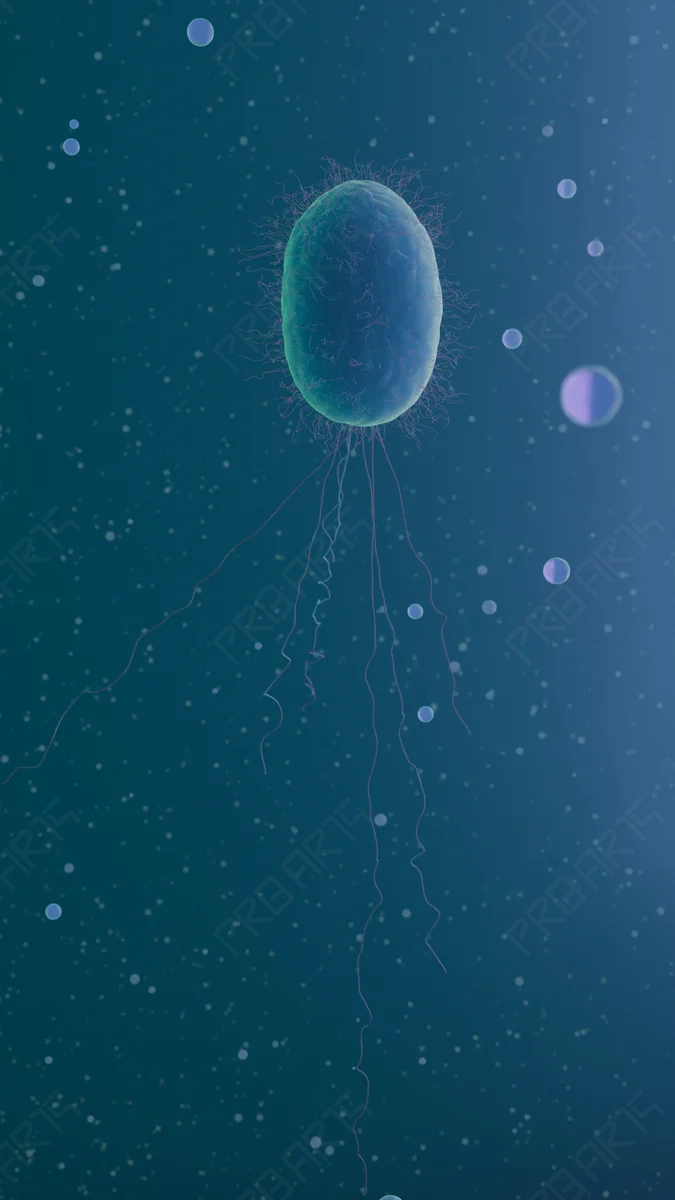 E. coli Motility in Fluid - 4K Scientifically Informed - Scientifically Informed Conceptualization