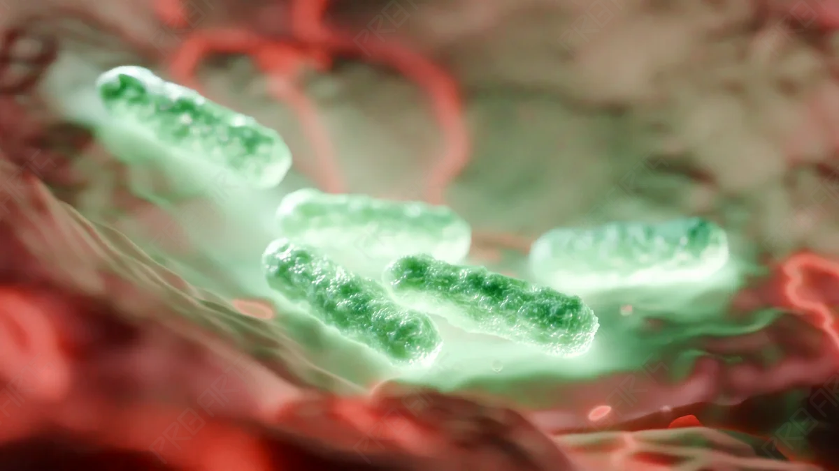 Drifting Bacteria Over Tissue — 4K Animation - Scientifically Informed Conceptualization
