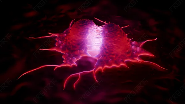 Dividing Melanoma Cell (Side View) — 4K Medical Animation